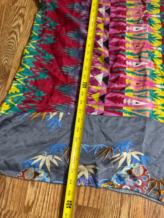 Johnny Was Kamelia Mixed Print V-Neck 100% Silk Blouse Size 2X - Picture 8 of 9